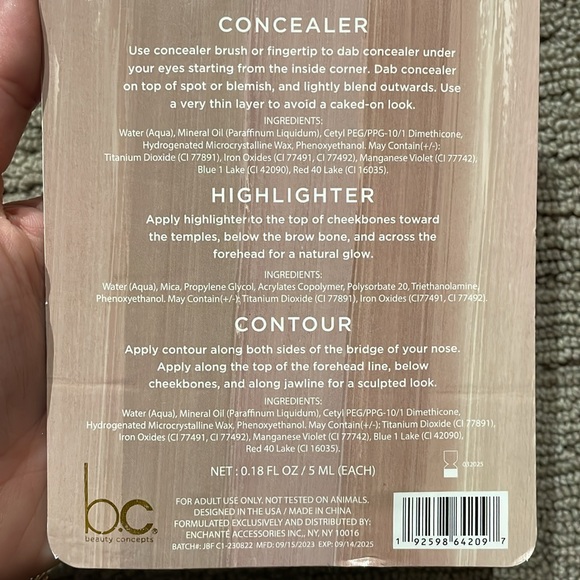 Beauty concepts perfect complexion concealer highlighter contour NWT - Picture 3 of 3